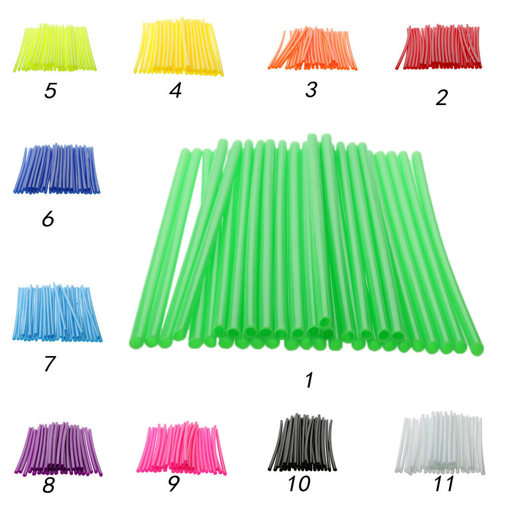 36x Green Wheel Spoke Wraps Coat Pipe Custom for Motocross Dirt Bike Pit