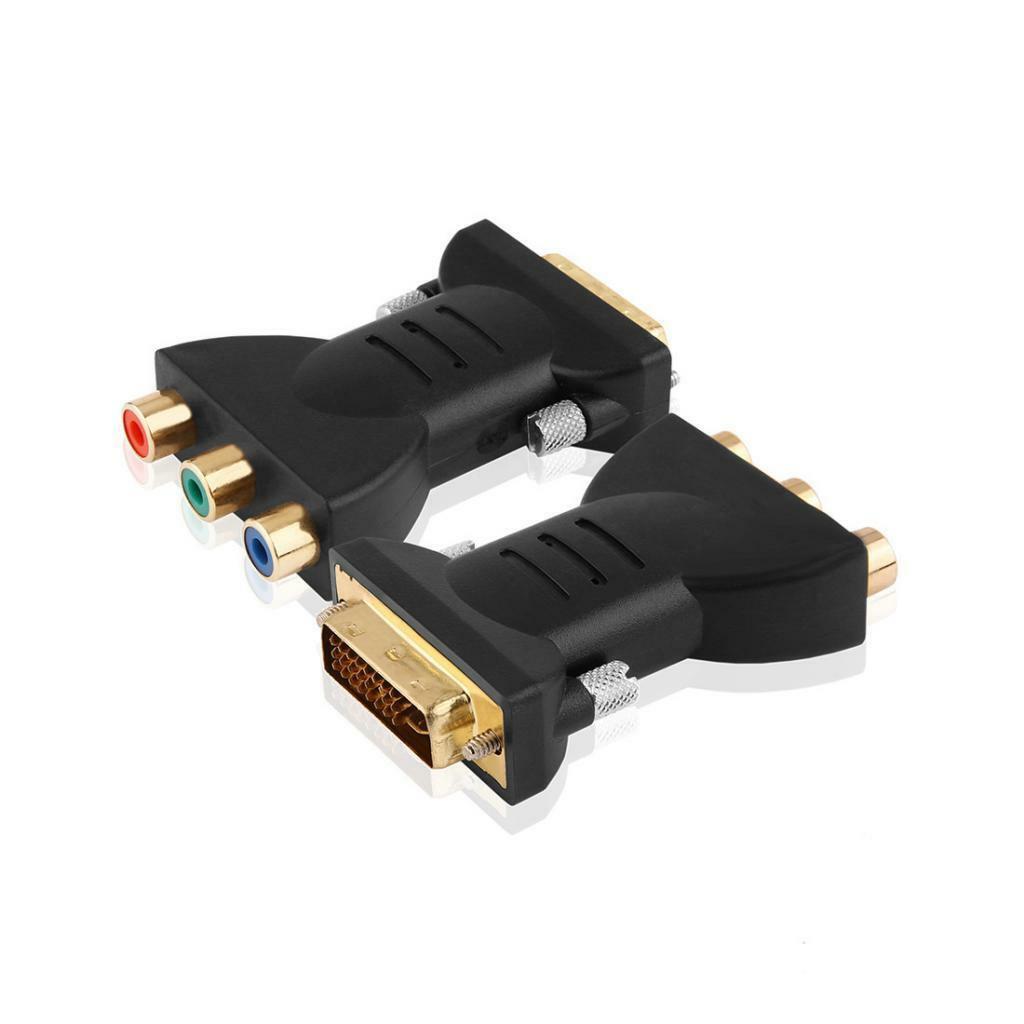DVI-I 24+5 Male To 3 RCA Component Display Adapter For PC HDTV Converter