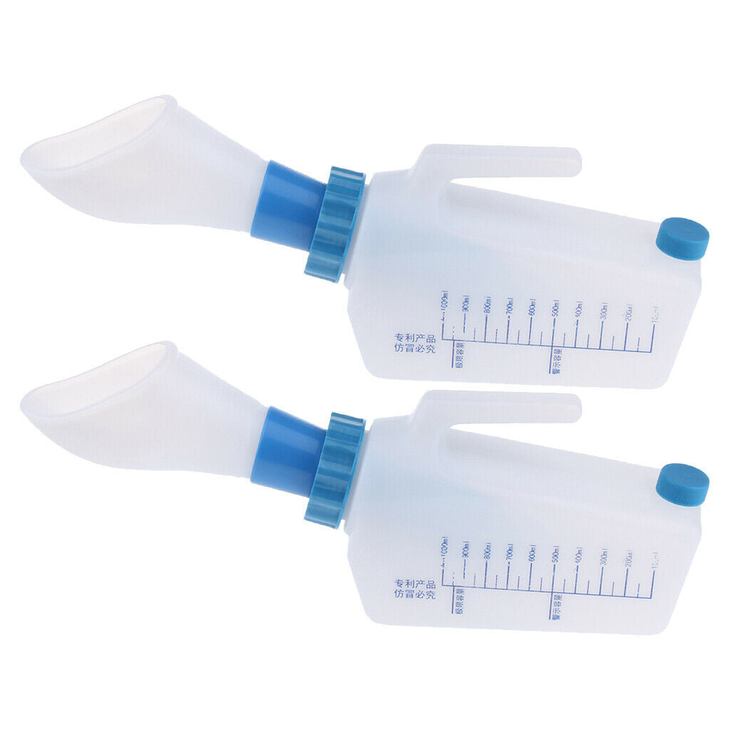 2x Elder Patient Female Urinal Bottle Pee Bottle Night Drainage Container