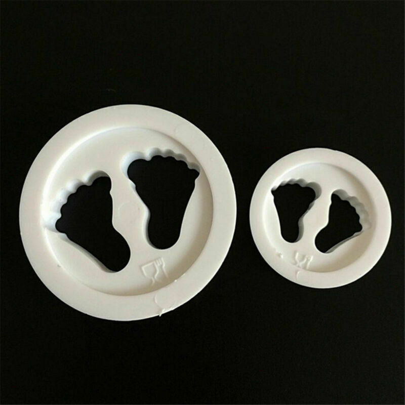 2X New Baby Feet Fondant Cutter Cake Mold Icing Sugar Paste Bakeware Decor Tool