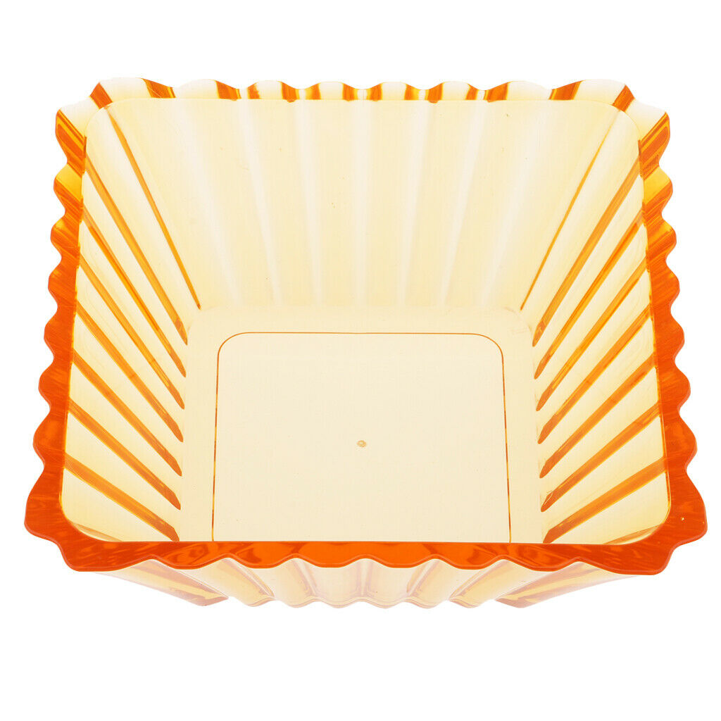 Acrylic Salad Fruit Dessert Candy Snack Dish Bowl Holder Tray Basket Orange