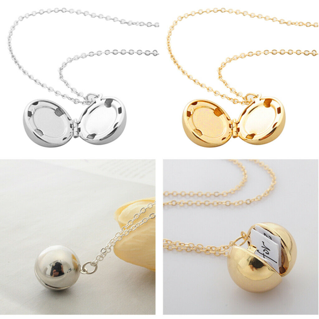Lots 2 Alloy Necklace Message Ball Locket Necklace Chain Necklace Jewelry