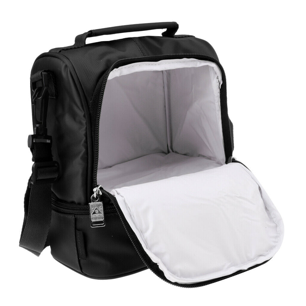 Dual Compartment Insulated Camping Cooler Bag Travel BBQ Picnic Tote Black