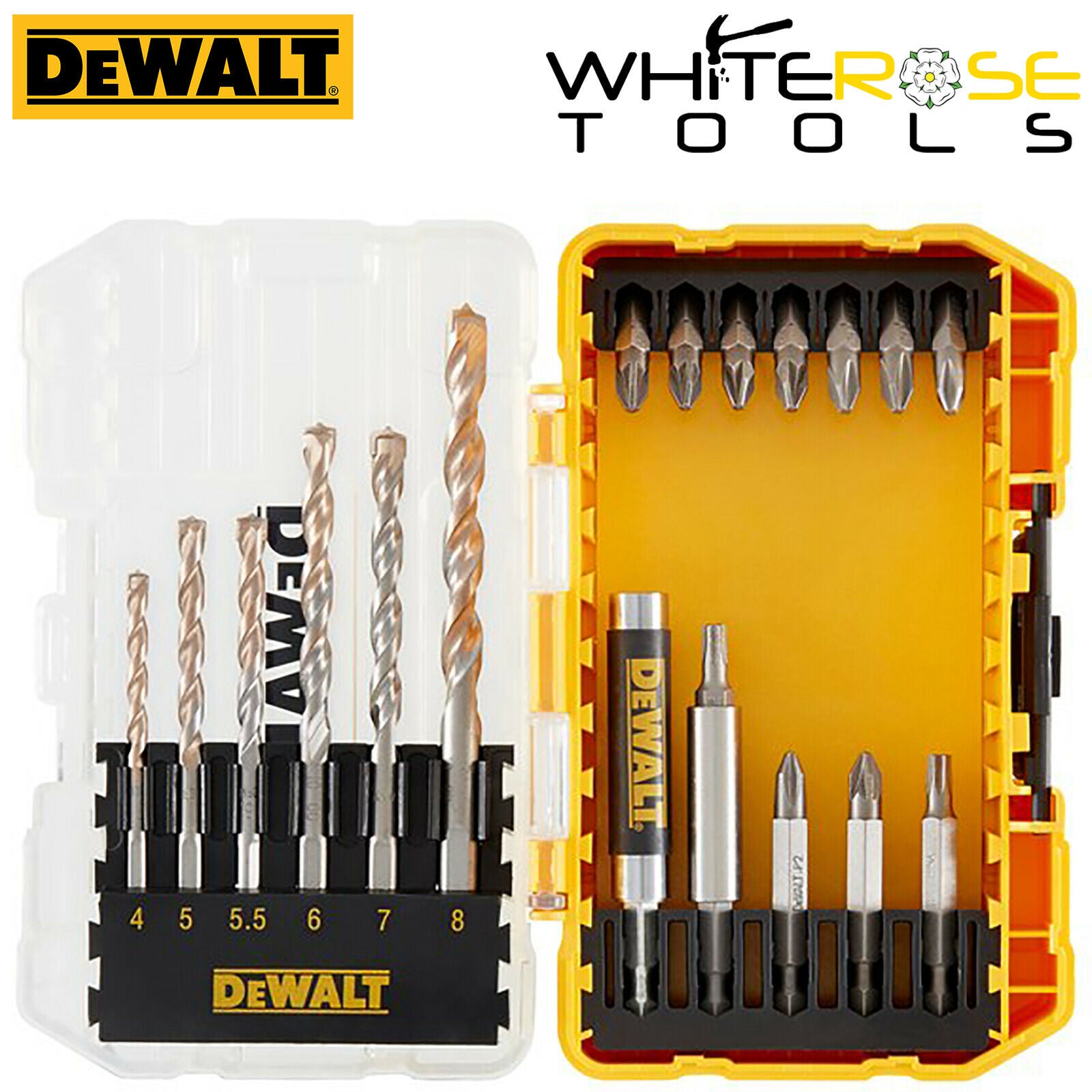 DeWalt Extreme Screwdriver and Masonry Drill Bit Set 19pc Pozi Phillips Driver