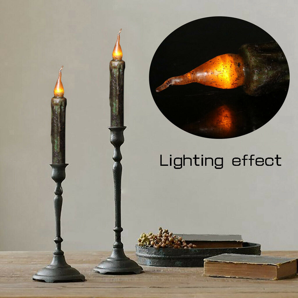 2 lot Battery LED Candle Dinner Taper Candle for Church Birthday Party Decor