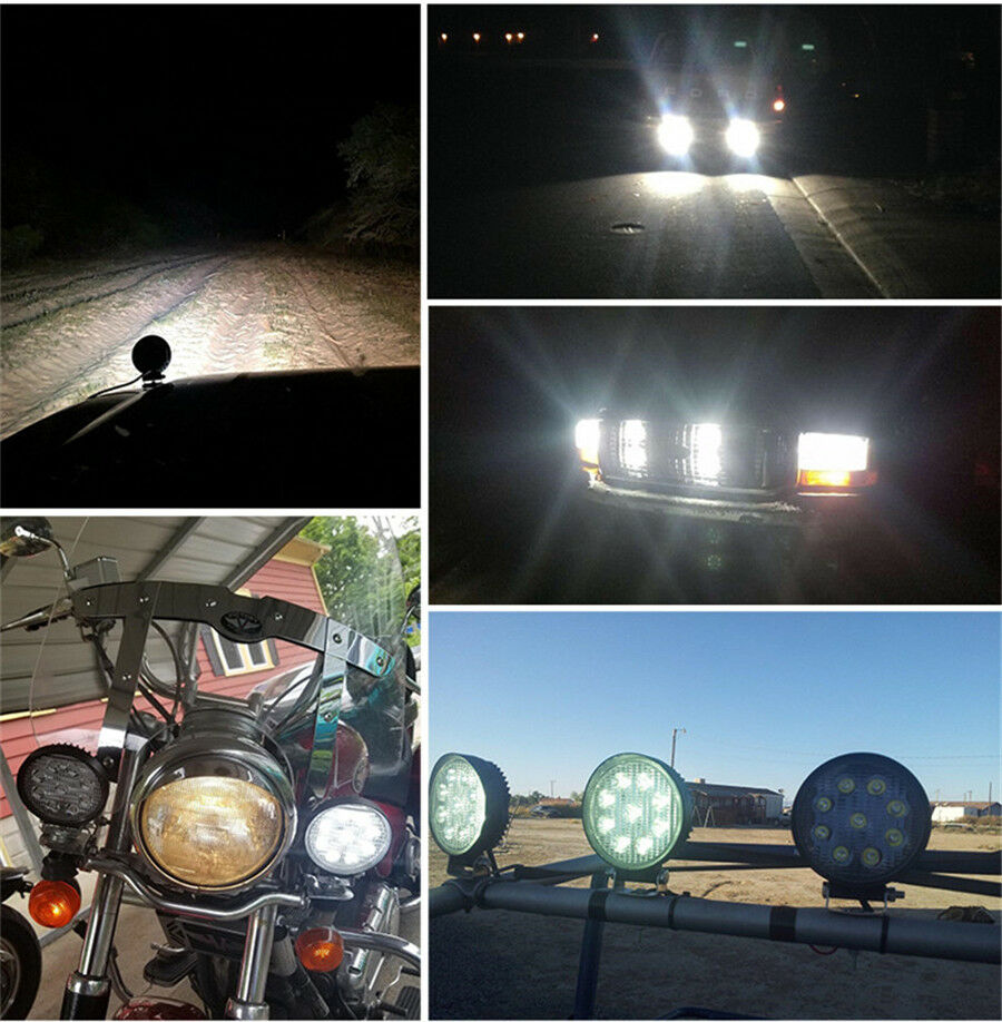 2X 4.5" 48W Round LED Work Light Fog Driving Lamp Offroad SUV Spotlight Bar Boat