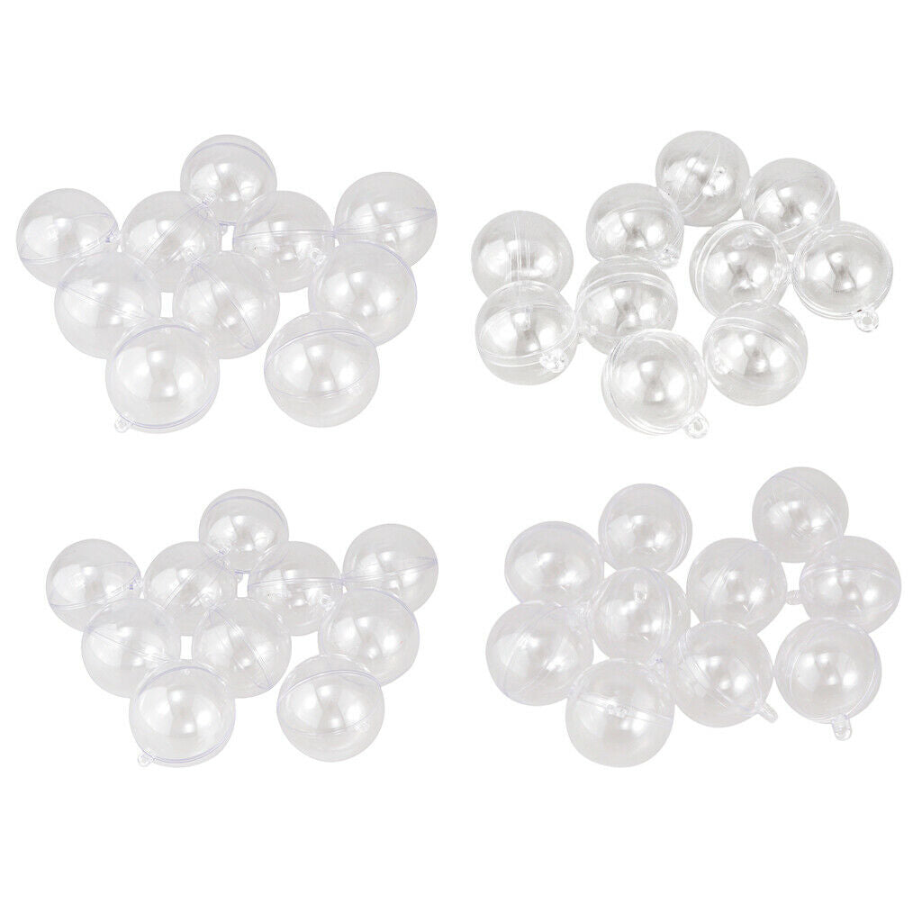 10pcs Clear Plastic Fillable Ball Ornaments Christmas Candy Box Crafts 6cm