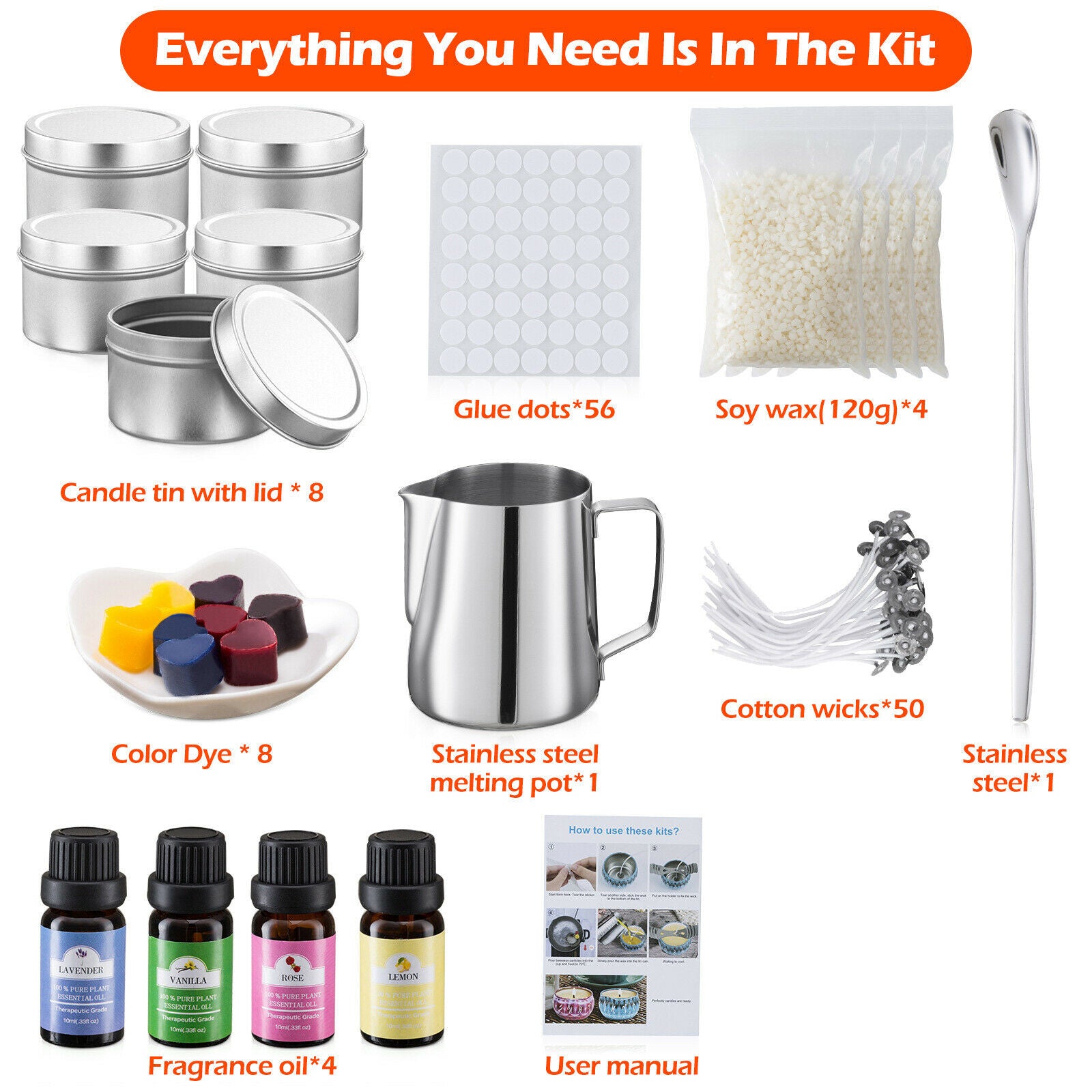 Candle Making Kit Pros DIY Supplies Melting Pot Pouring Pot Tealight Craft