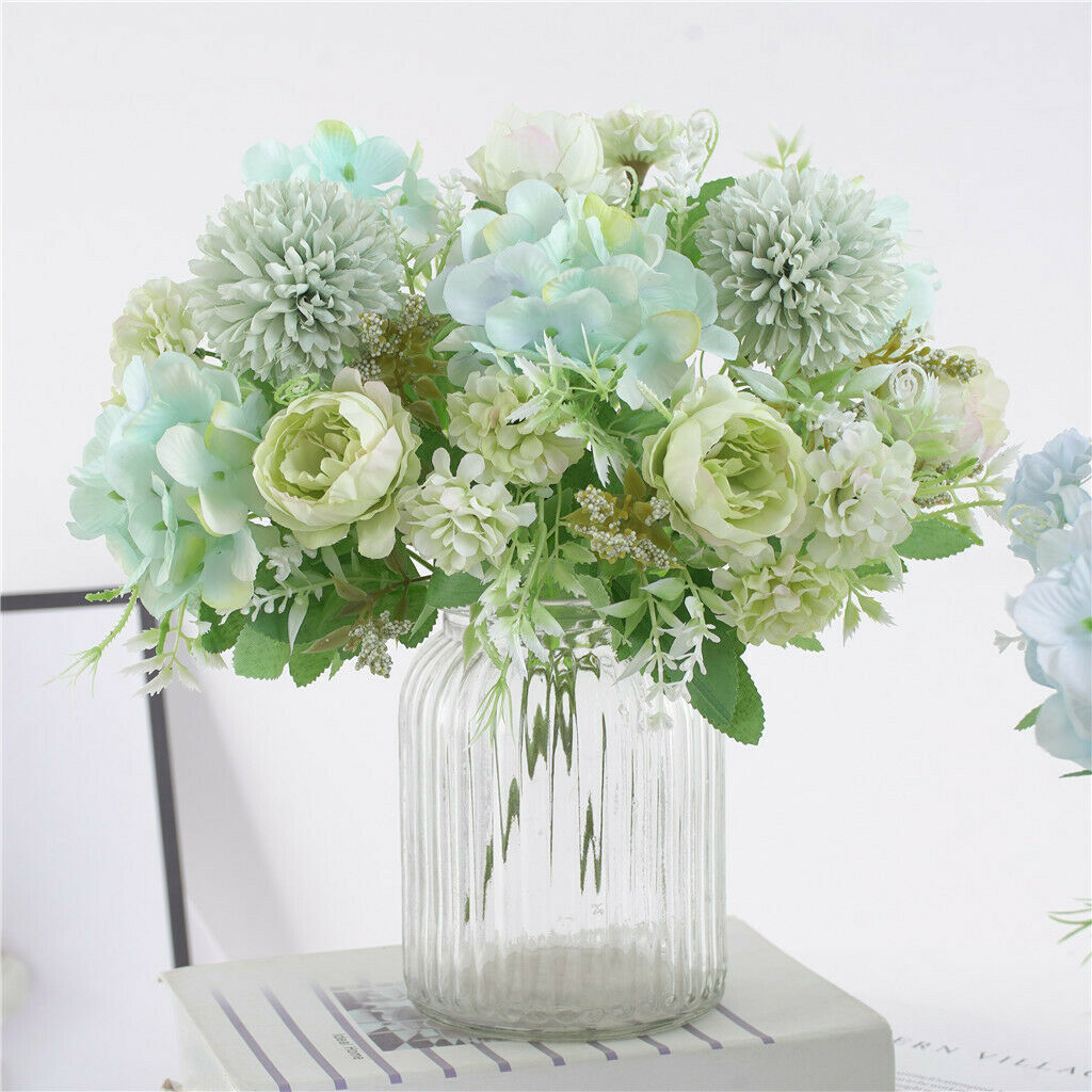 Lifelike Cloth 7 head Peony Flowers 32cm for Decor Ornament 2 Banquets