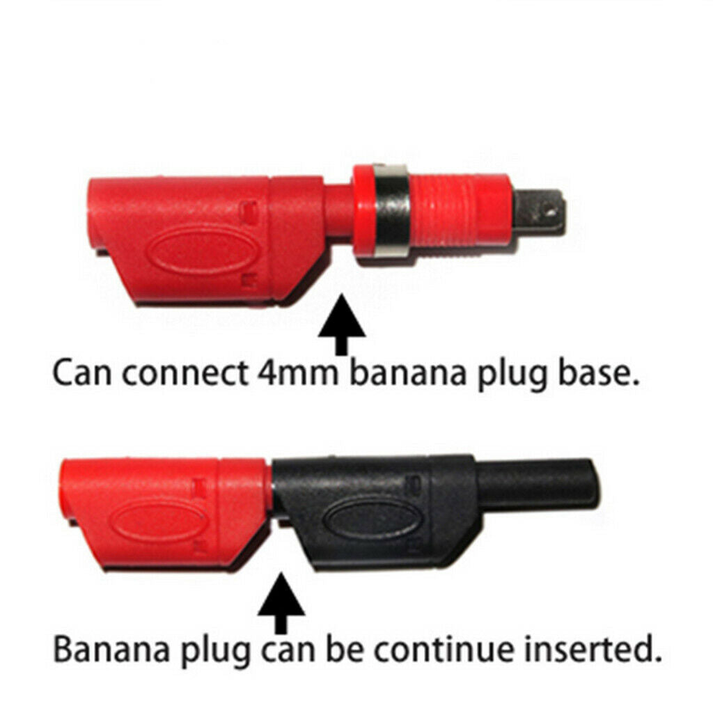 2pc BNC Q9 To Dual 4mm Stackable Shrouded Plug Test Leads Probe Cable