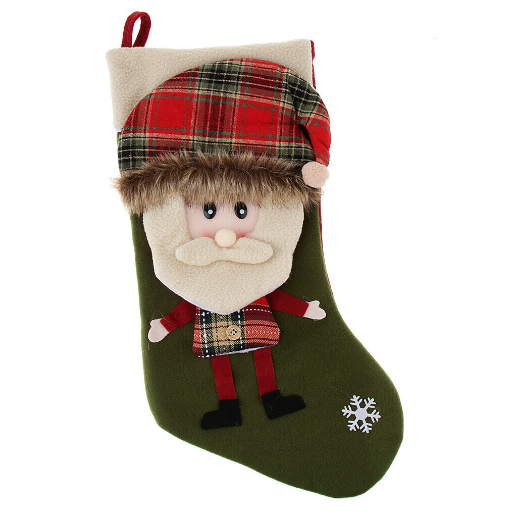 Kids Festival Christmas Gift Present Candy Socks Stocking Party Green Santa