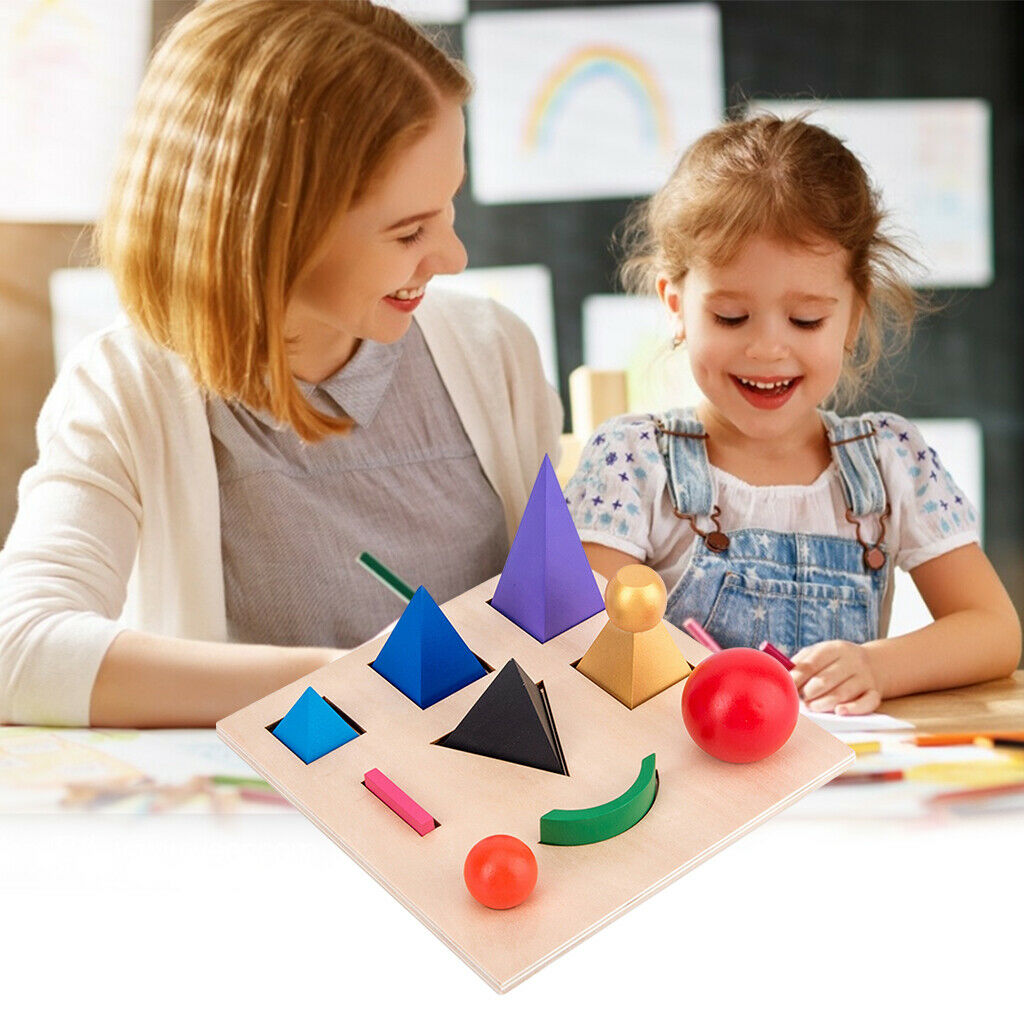 Geometry Shape Puzzle Board Sorting Match Game Motor Skill Montessori Toys