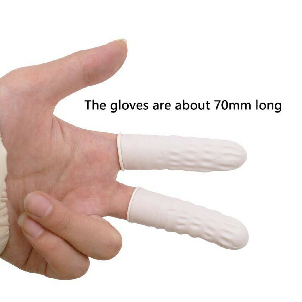 800Pcs Latex Rubber Finger   Cots Fingercots Protector Powder Free White