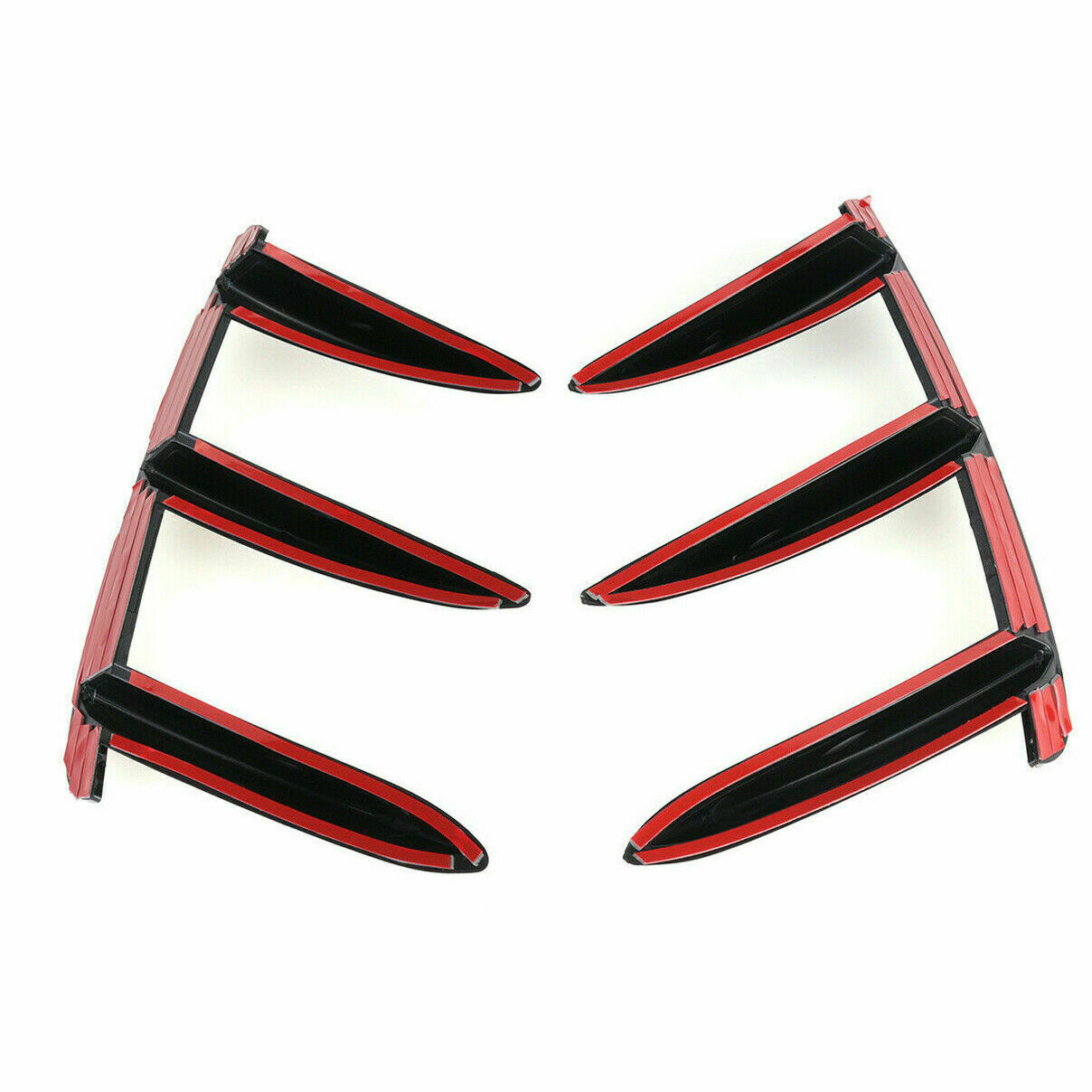 1Pair Left&Right Fit For Mercedes Benz Rear Bumper Splitter Canard Glossy Black