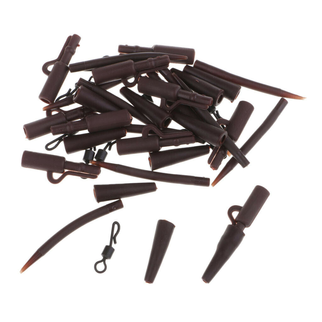 40pcs Safety  Carp Sleeves Quick Change Swivels Fishing Accessory