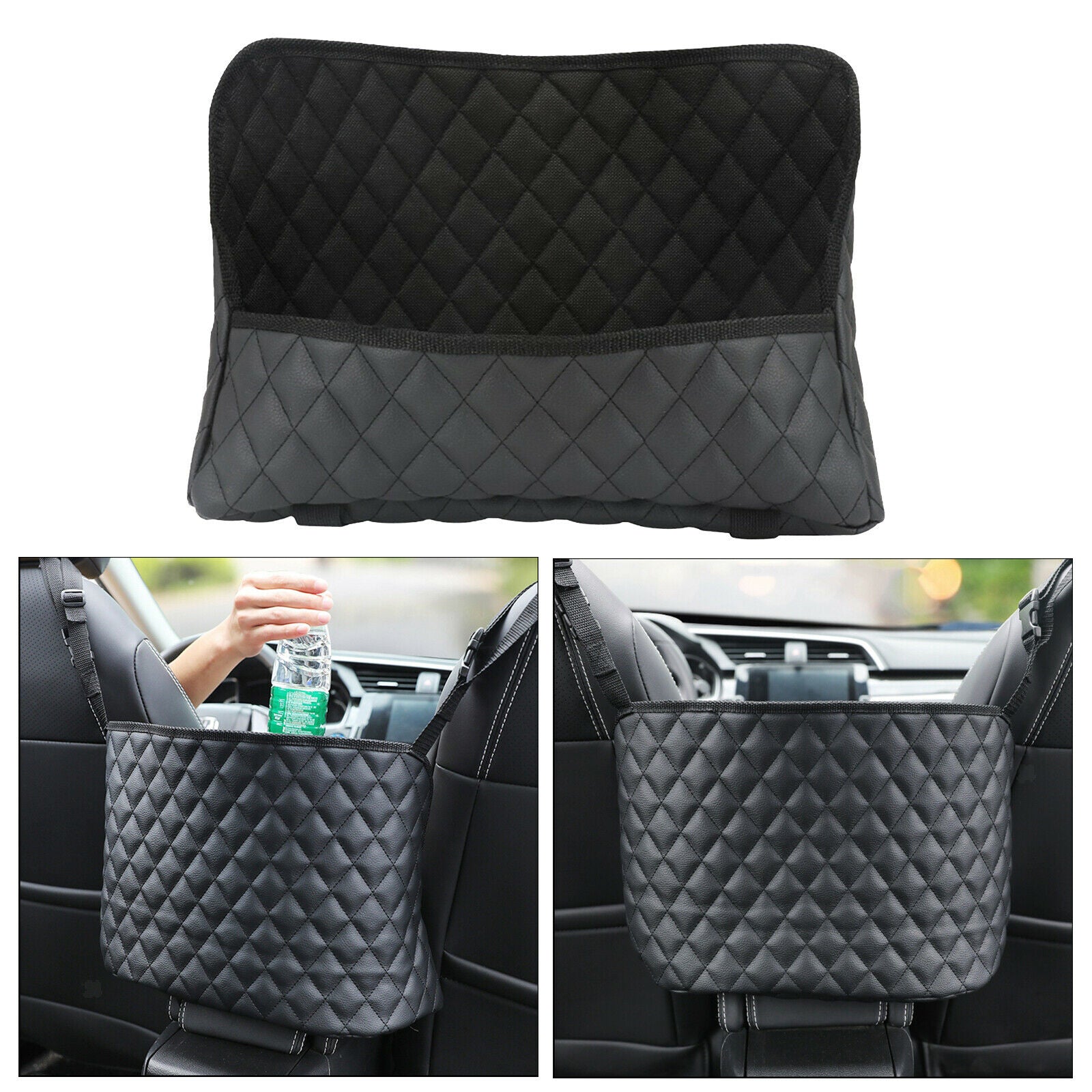 2Pcs Large Car Net Pocket Storage Bag Seat Side Back Holder Organizer Pouch