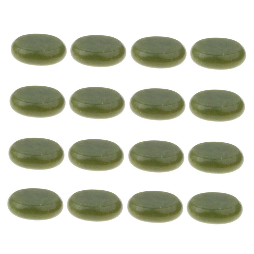 Set of 16 Oval Shape Large Natural Jade Stones Skin Care Spa Massage 5 x 6cm