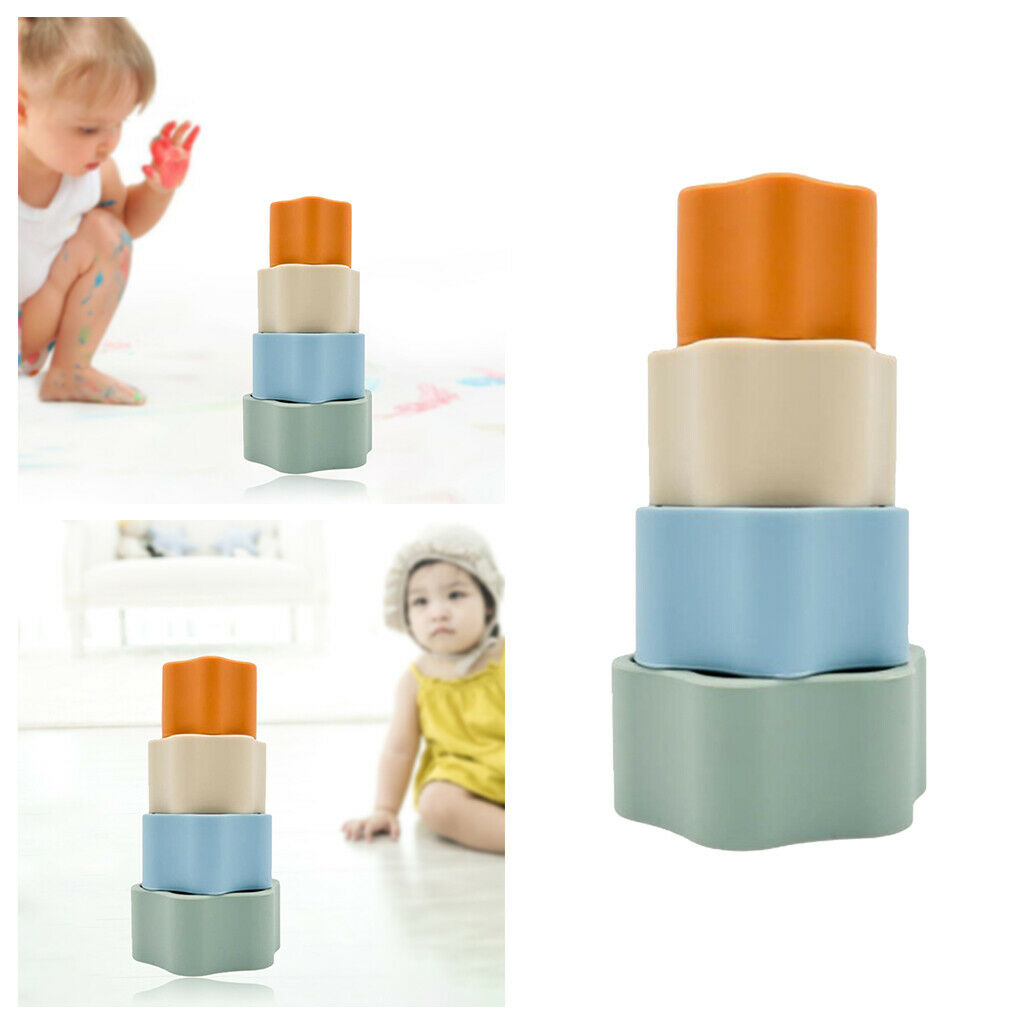 Stacking Silicone Puzzle Development Toys Early Education for Toddler B