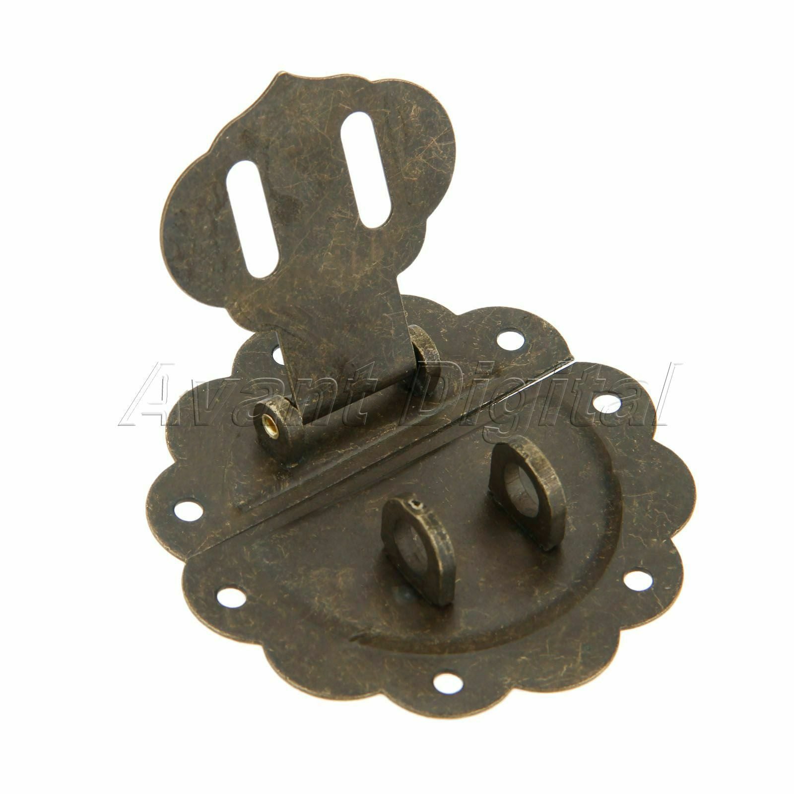 Retro Bronze Padlock Wooden Chest Jewelry Box Hasp Latch Catch Set Decorative