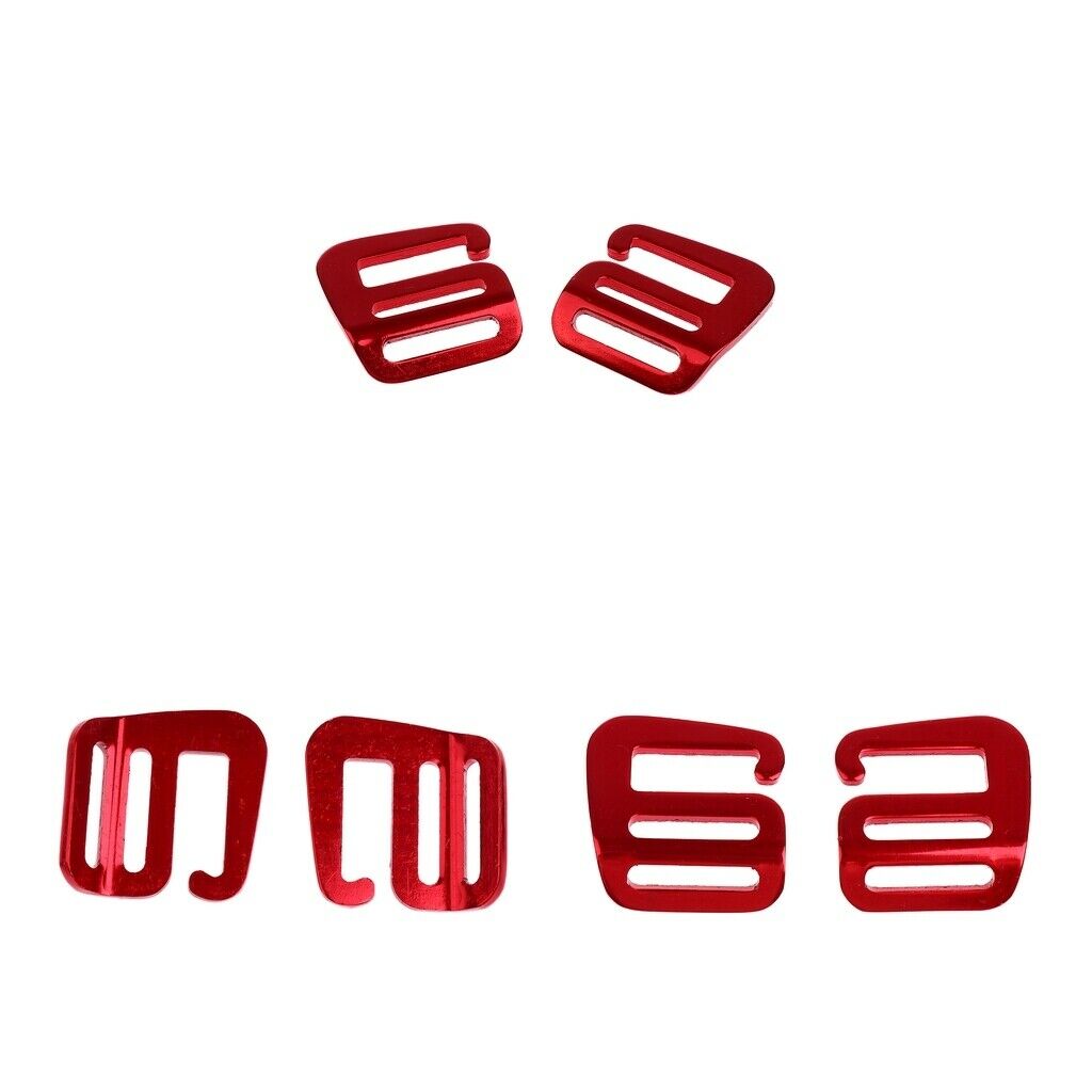3 Pairs 25mm Webbing Buckle G Hook Slider for Backpack Bag Strap Belt Red