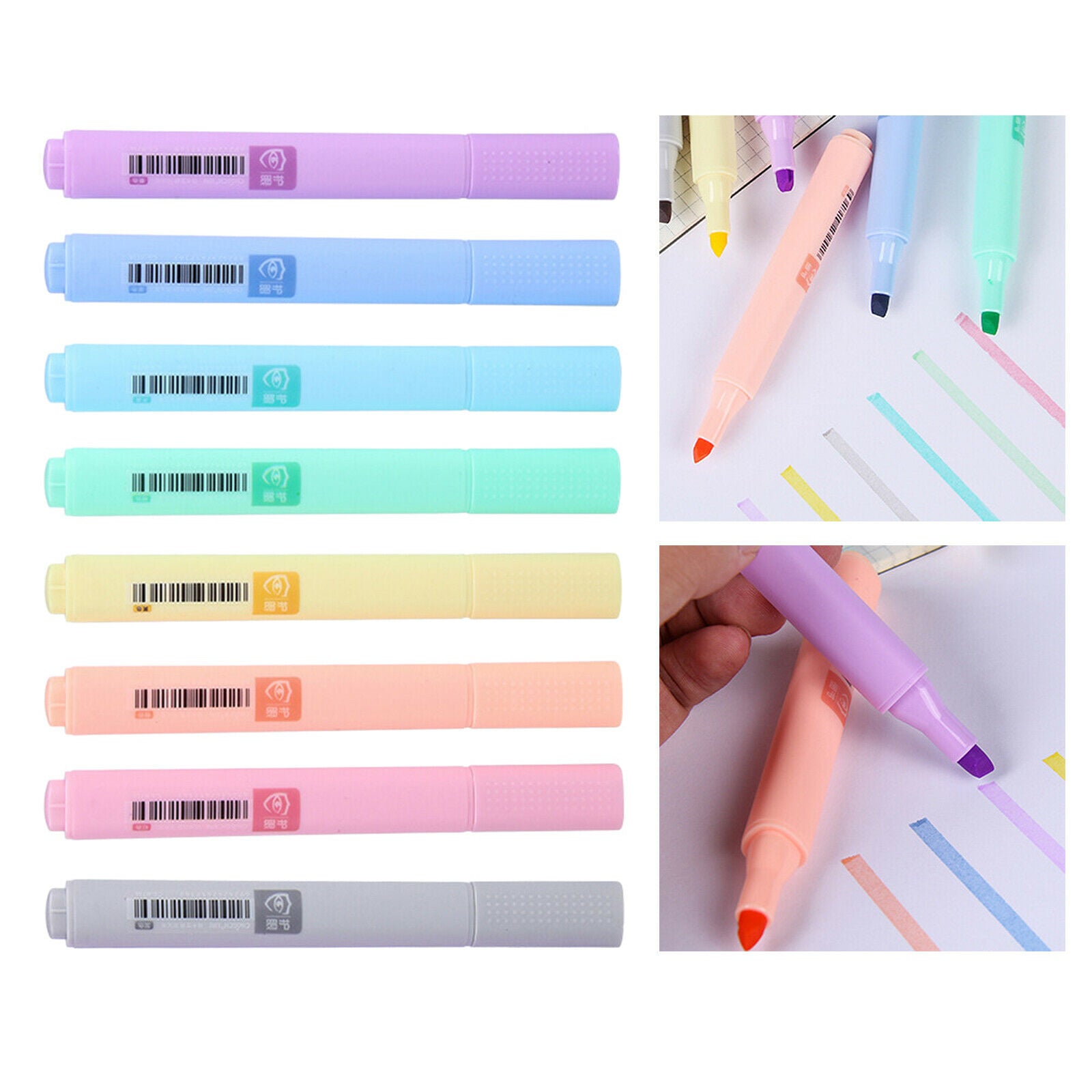 8Pcs Fluorescence Marker Graffiti Drawing Chisel Tip Paint Pens Diary Art