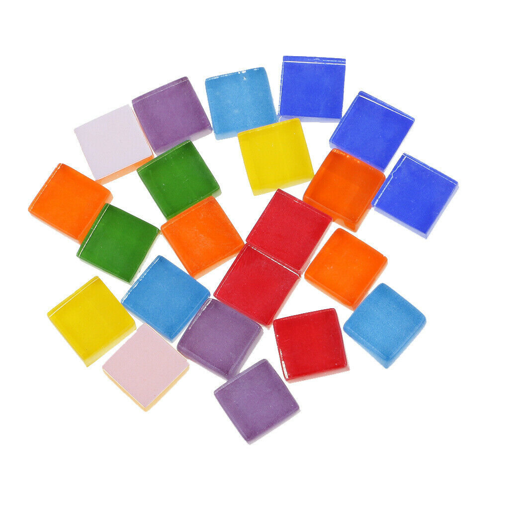 390x Mixed Color Square Glass Mosaic Tiles Tessera for Mosaic Making 10x10mm