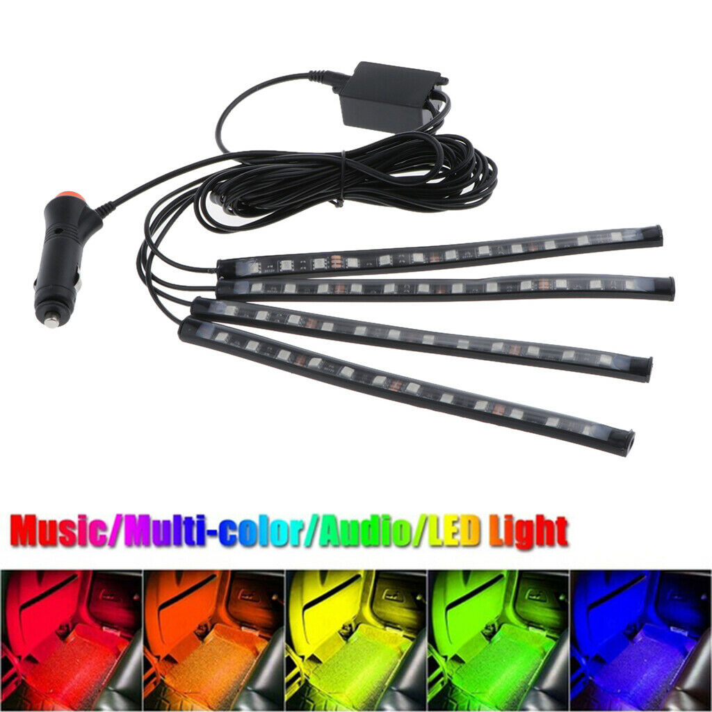 RGB 12 LED Strip Bluetooth Phone App Control Car Interior  Lights