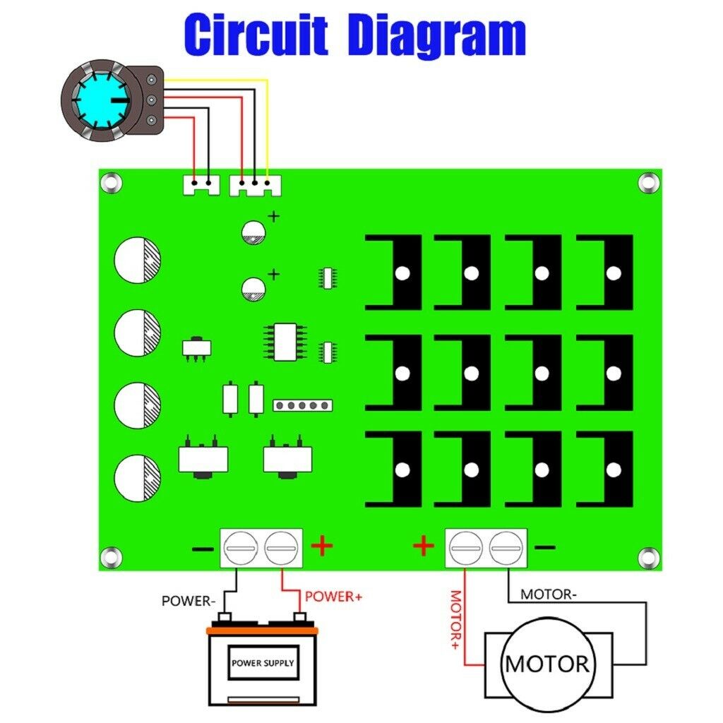 New DC 12V 24V 36V 40V 50V 60A High Power Motor Speed Controller Universal