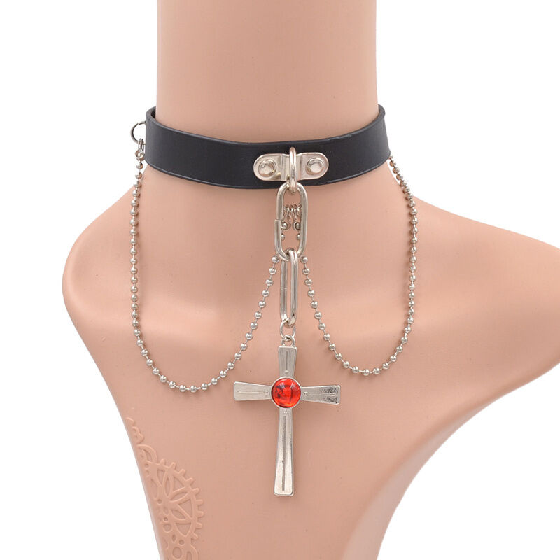Rosario Vampire Cross Anime Cross Choker Charm Chain Bib Collar Necklace Jewelry