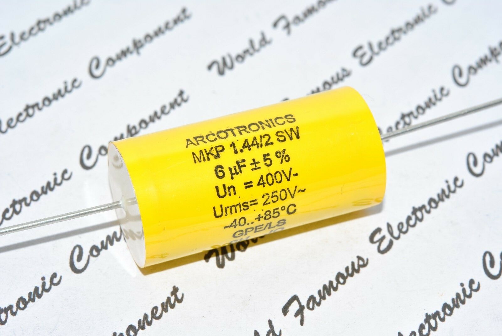 1pcs - ARCOTRONICS MKP 6uF (6µF) 400V 5% Axial Film Capacitor (MKP 1.44/2 SW)