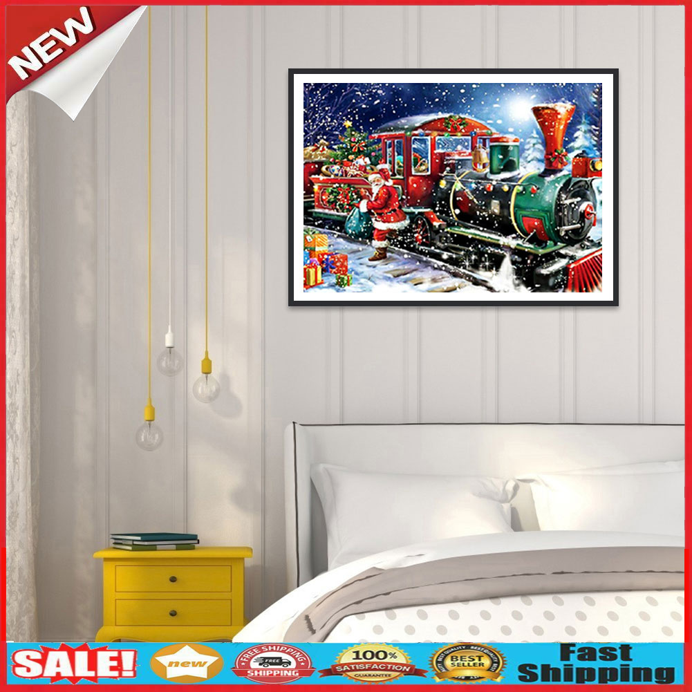 Christmas Train 5D DIY Full Drill Diamond Painting Cross Stitch Home Decor @