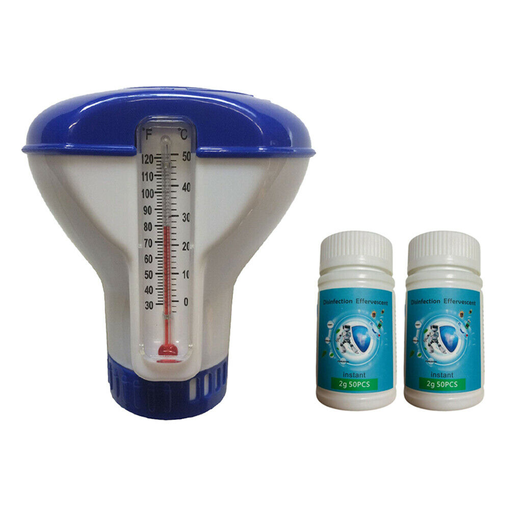 Durable Chlorine Automatic Dispenser Feeder Floater 5" + 100Pcs Tablets
