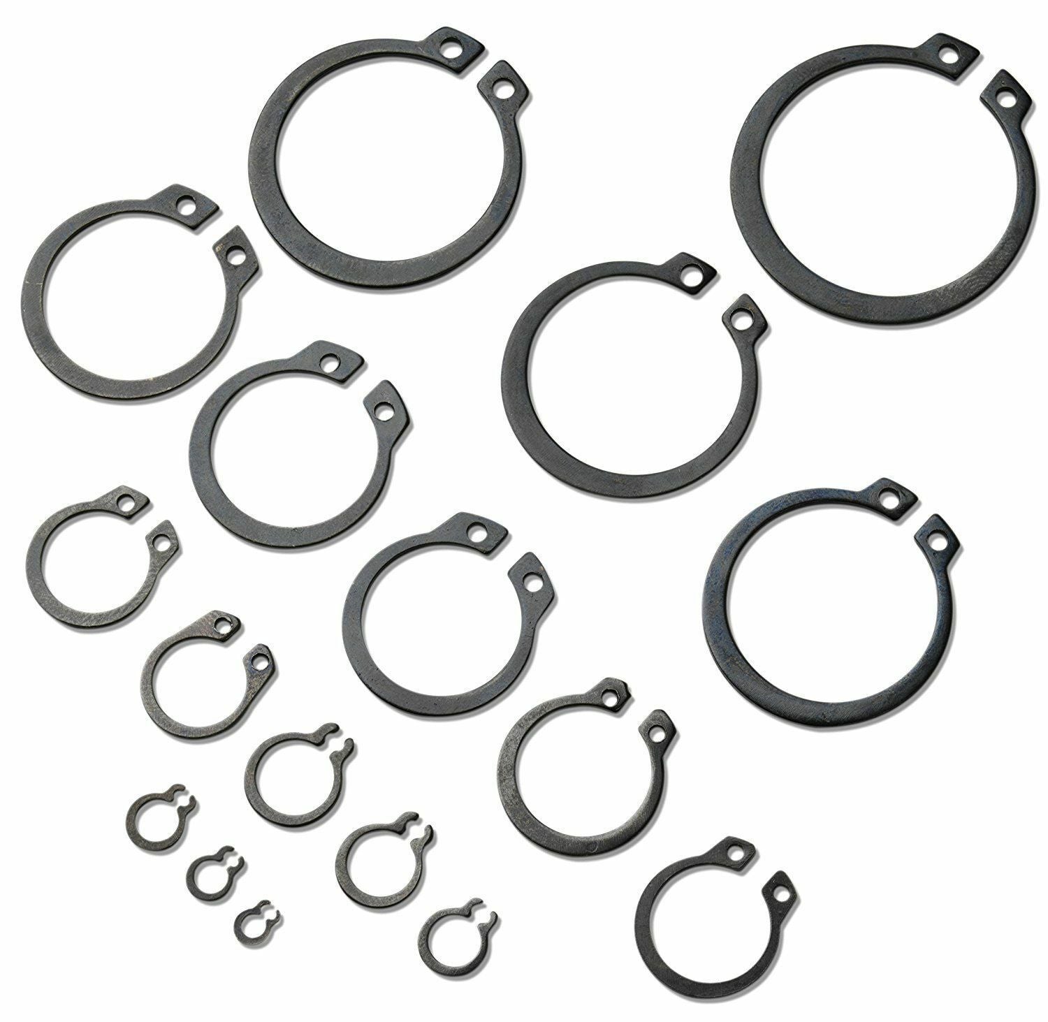 300pc Snap Retaining Ring Assortment Kit 18 Different Sizes 1/8"-1 1/4"