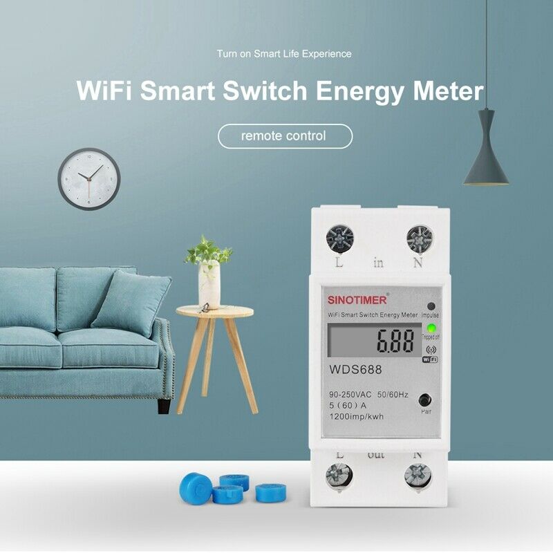 Digital Electric Consumption KWh Din Rail Smart Energy Meter WiFi Power Meter U5