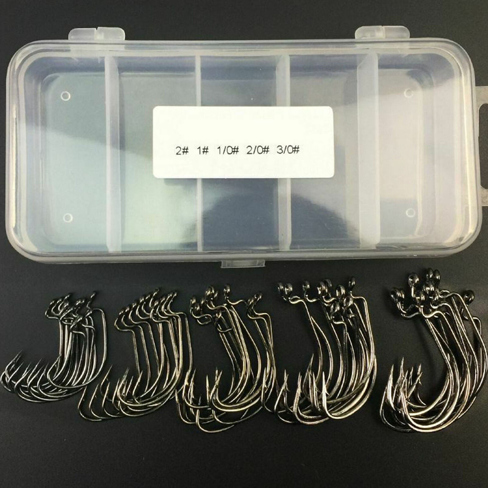 51Pcs Fishing Hooks High Carbon Steel Worm Senko Bait Jig Fish Hooks with P L7D1