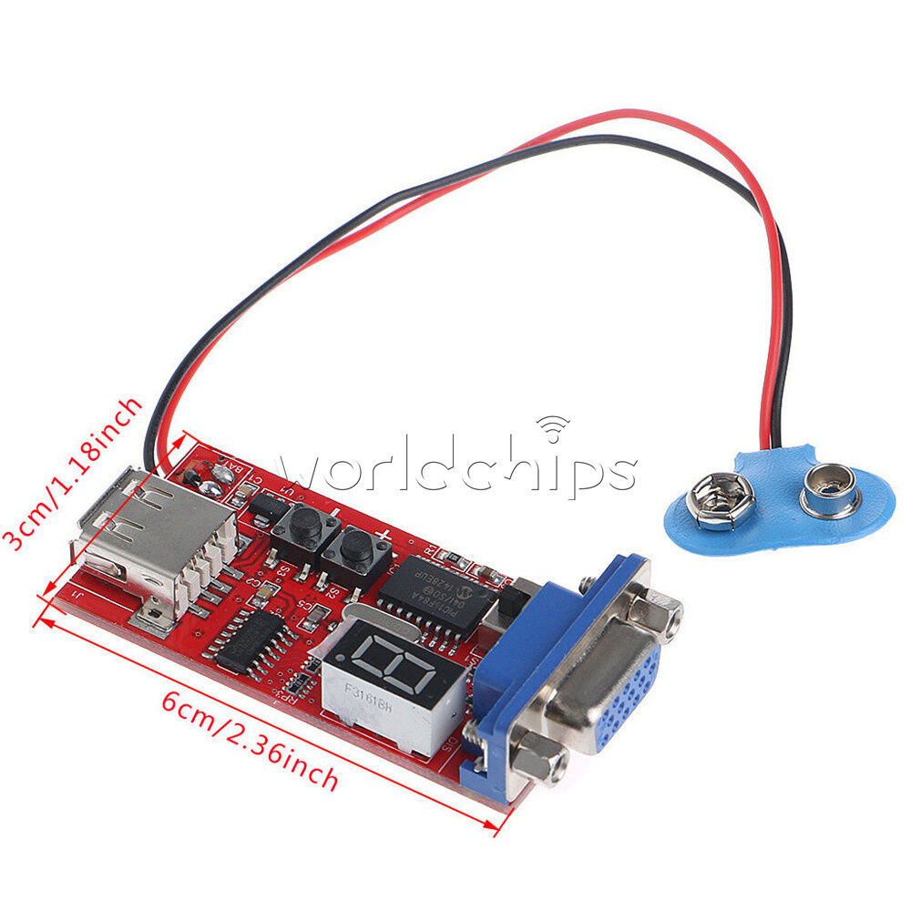 USB Battery Power Supply VGA Signal Generator LCD Tester 15 Signal Output