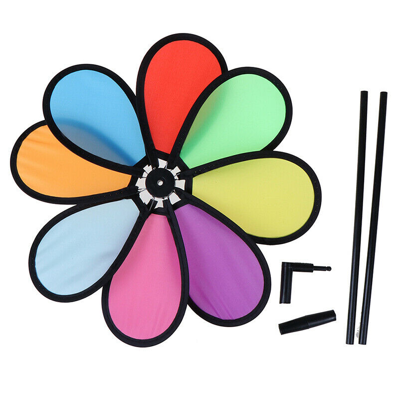 Colorful Rainbow Dazy Flower Spinner Wind Windmill Garden Yard Outdoor De.l8