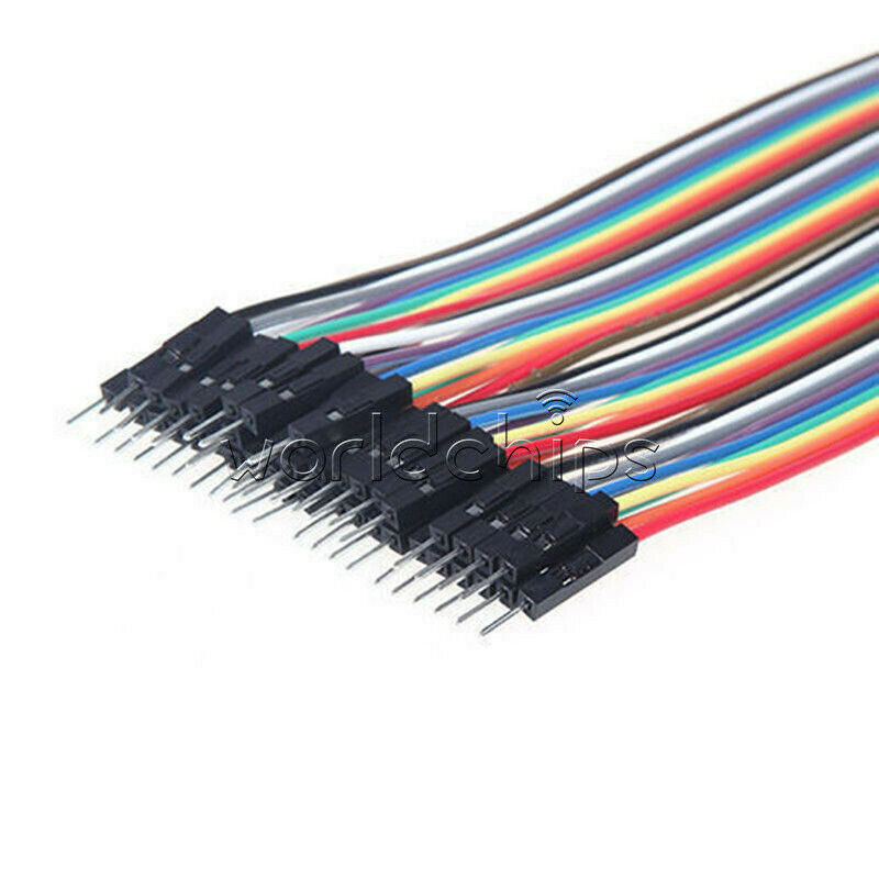 40PCS Dupont Wire Color Jumper Cable 2.54mm 1P-1P Male to Female 20cm WC