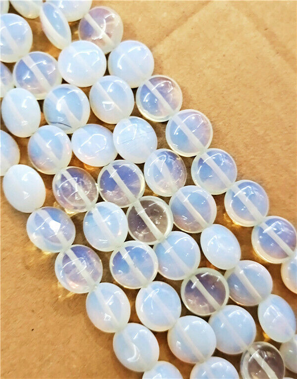 1 Strand 12x6mm Wholesale White Opal Round Spacer Loose Beads 15.5inch HH7797