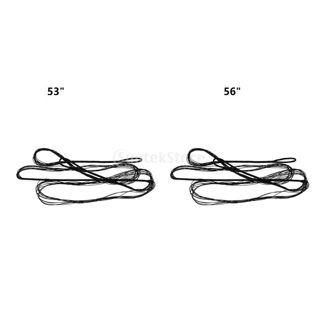 2Pcs Black 53" 56" Dacron Bow String for Traditional Recurve Bow Bowstring
