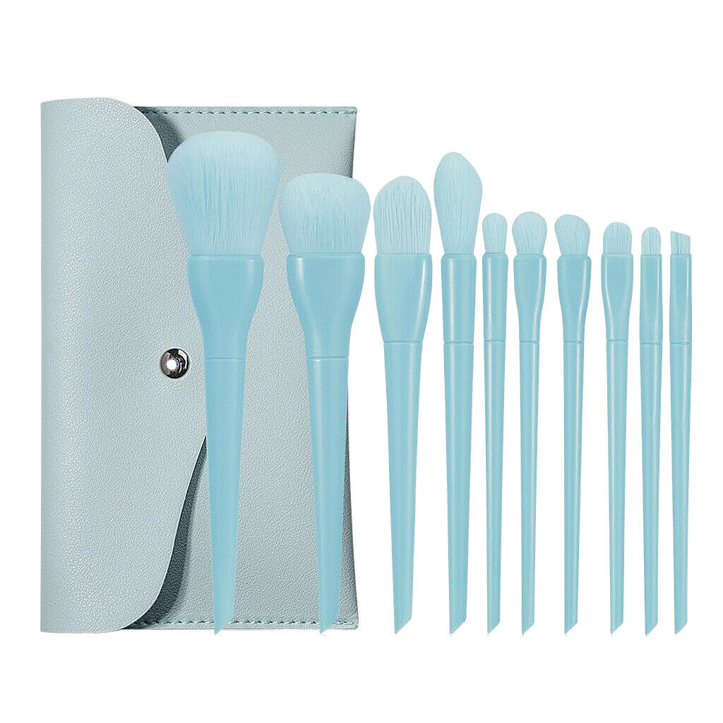 Cosmetic Makeup Brushes Synthetic Blending 10 Pcs Brush Set with Travel Bag