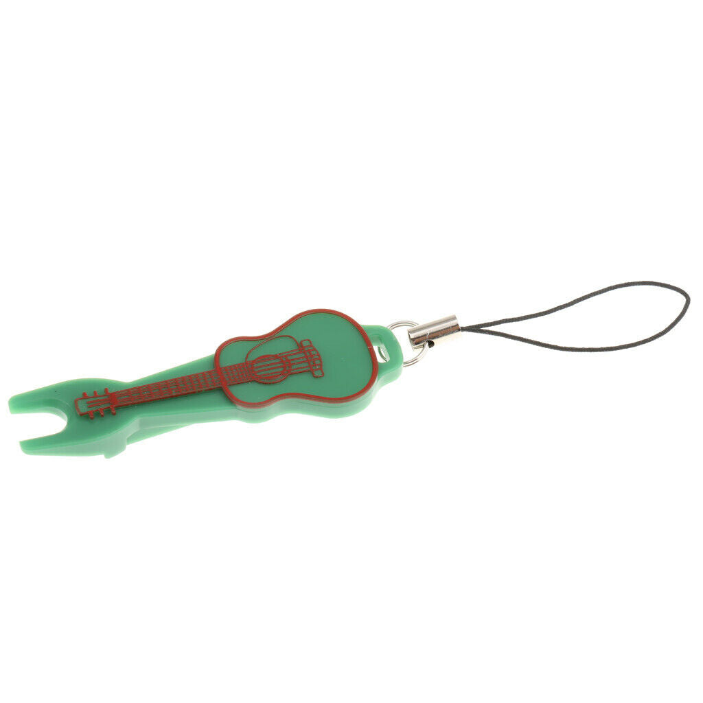 Mini Guitar-shaped Bridge Pin Puller Peg Remover w Keychain for Guitar Green