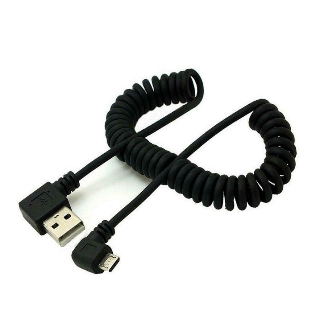 Spiral Coiled USB 2.0 A Male To Micro USB B Cable Cord Flexible for Smartphones