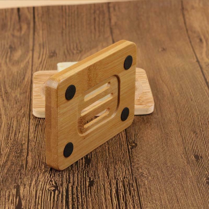 Natural Wood Shower Soap Tray Dish Storage Holder Plate Soap Water Filter Dishes