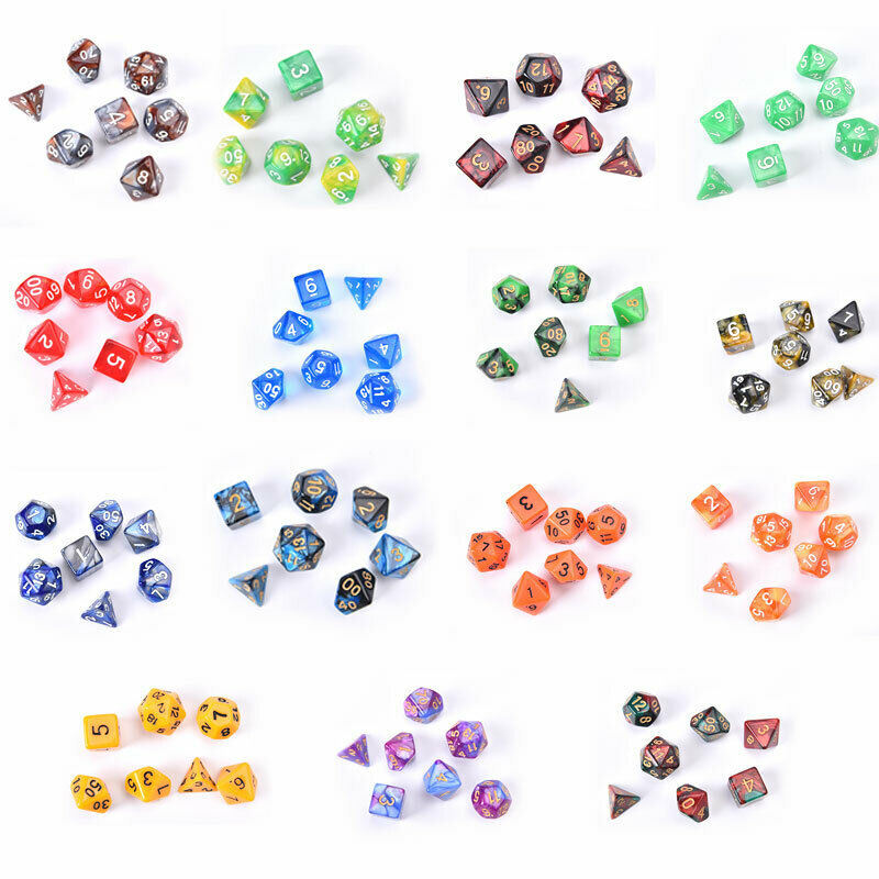 105Pcs Polyhedral Dice Set Playing Table Game With Bag Set Mixed Color Di WLDFA