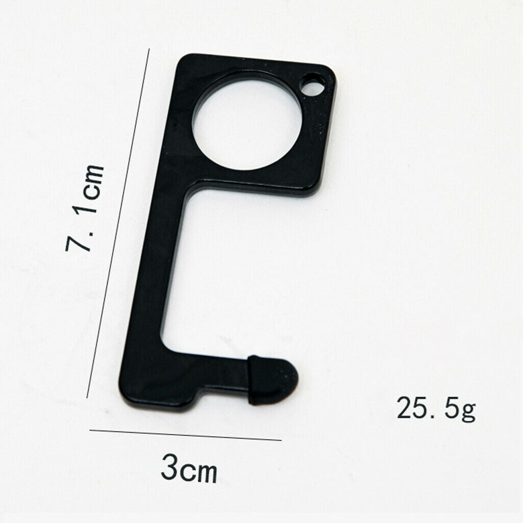 2 Colors Set No Touch Open Door Safety Portable Button Push Key Ring Helper