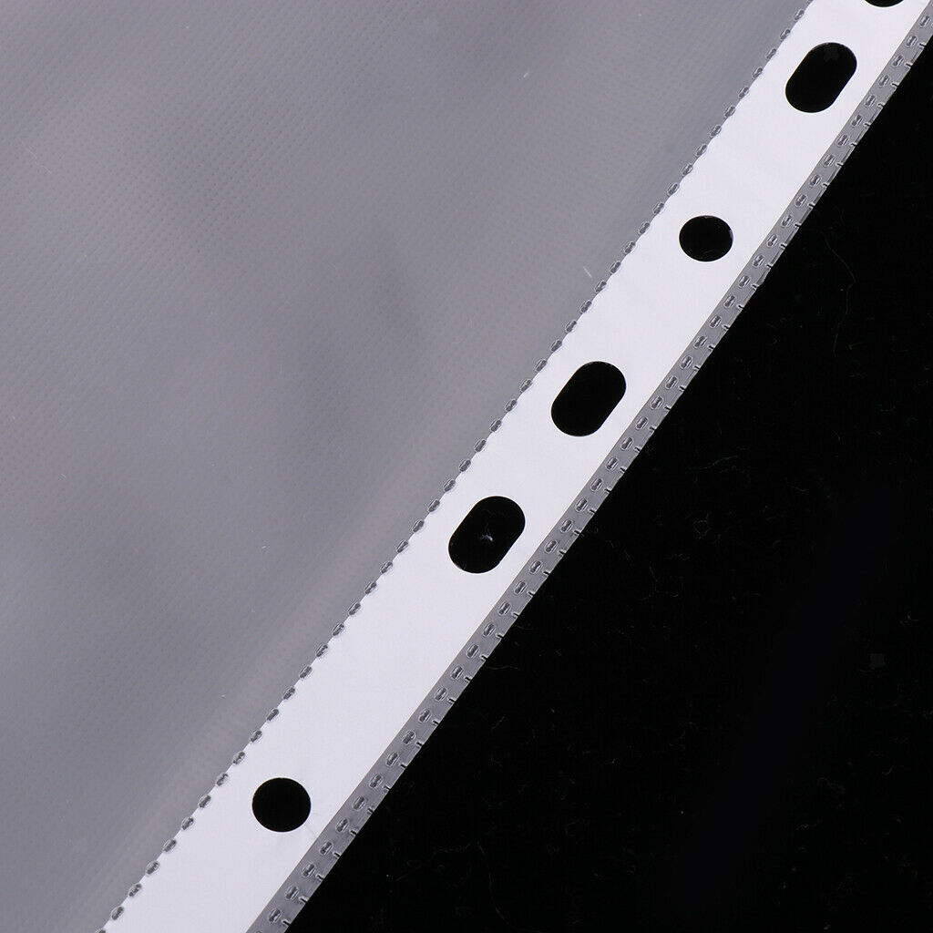 100pcs A4 11 Holes PP Loose Leaf Sheet Protectors Paper File Documents Bag