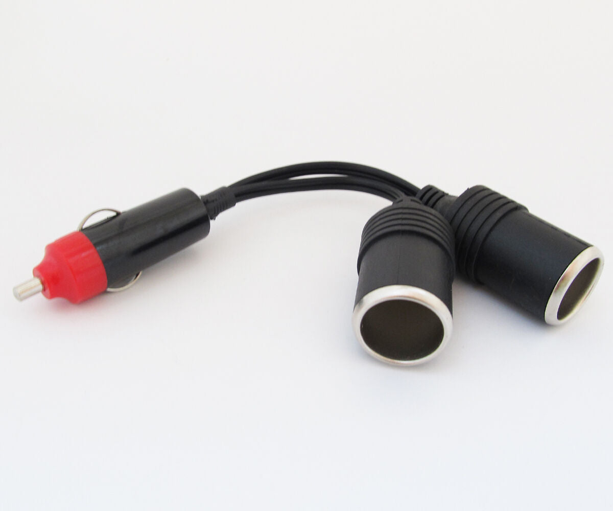 1 to 2 Way Socket Outlet Splitter 24V 12V Car Cigarette Lighter Charger Cable x1