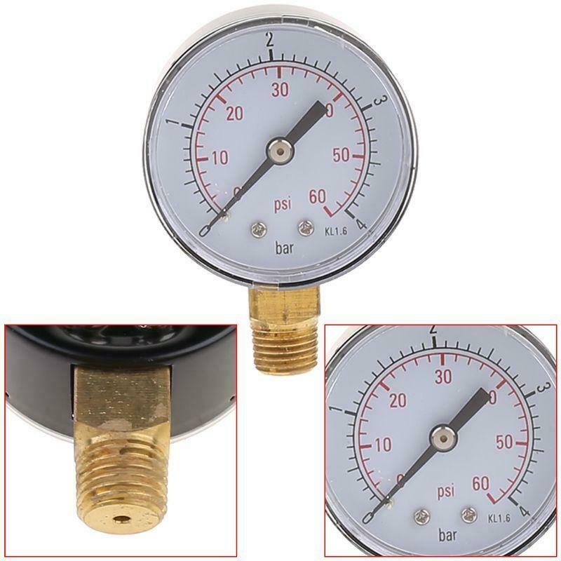 0-60 PSI Mini Pressure Gauge Pool Spa Filter Water Pressure Measuring 1/4" NPT