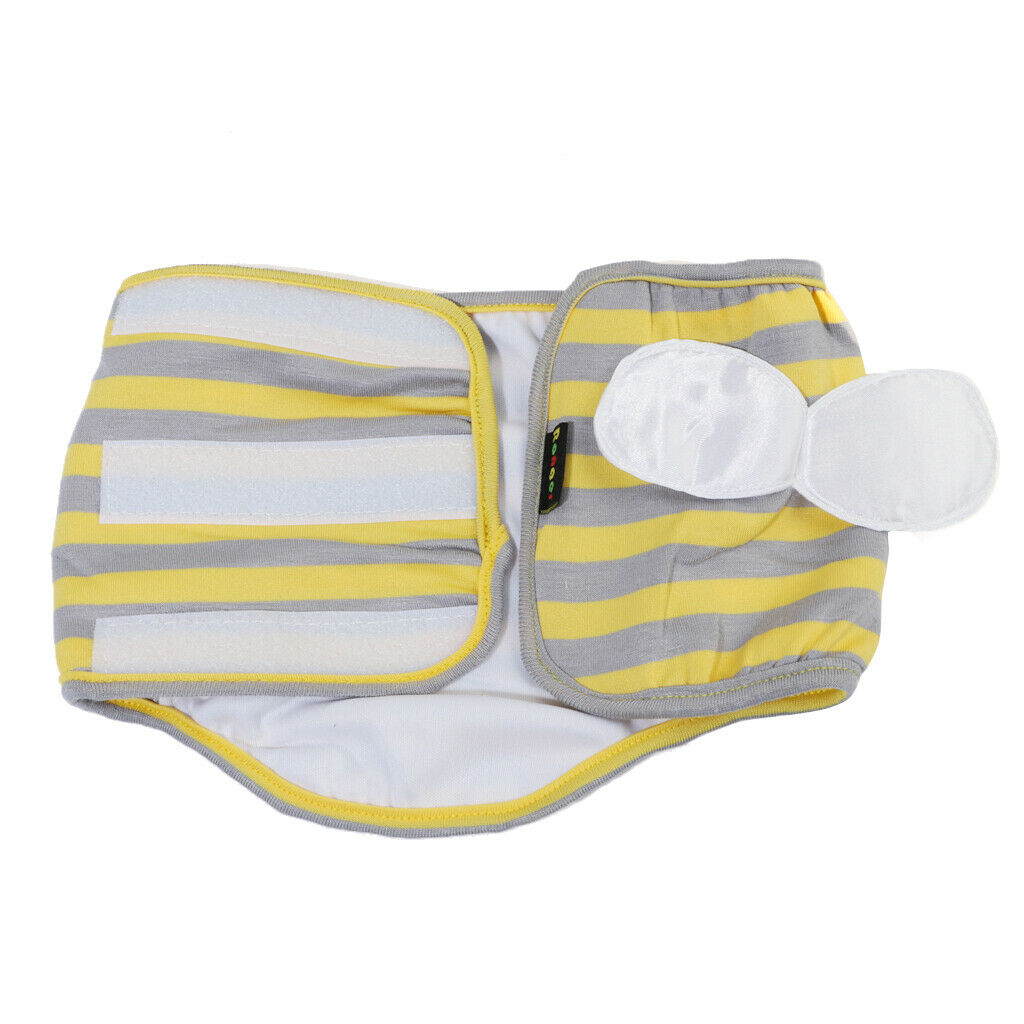 Male Pet Dog Pants Bitch Season Menstrual Sanitary Nappy Diaper Yellow S